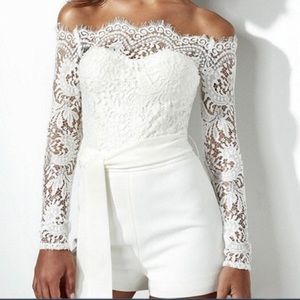 NWOT White Lace Romper
